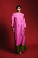 Gulabi Silk Embroidered Women's Kimono Kurta