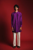 Jamun Silk Men's Pleated Placket Kurta Set