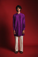 Jamun Silk Men's Pleated Placket Kurta