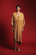 Wild Lilies Silk Women's Gathered Kaftan Dress