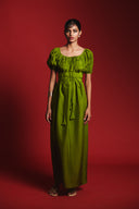Fern Silk Women's Puff Sleeve Maxi Dress