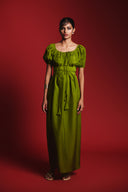 Fern Silk Women's Puff Sleeve Maxi Dress