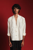 Pearl Silk Men's Shawl Collar Shirt