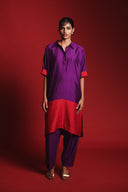 Jamun Silk Women's Collared Dolman Kurta
