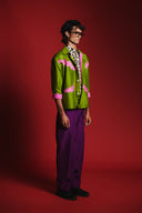 Fern Silk Embroidered Men's Applique Jacket