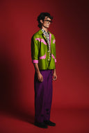 Jamun Silk Embroidered Men's Panelled Pants