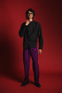 Charcoal Silk Men's Drape Shirt