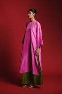 Gulabi Silk Embroidered Women's Kimono Kurta Set