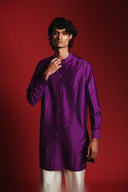 Jamun Silk Men's Pleated Placket Kurta