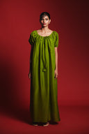 Fern Silk Women's Puff Sleeve Maxi Dress