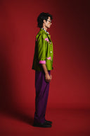 Fern Silk Embroidered Men's Applique Jacket