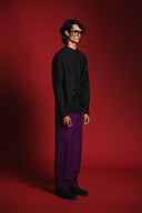 Charcoal Silk Men's Drape Shirt