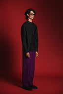 Charcoal Silk Men's Drape Shirt