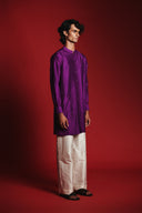 Jamun Silk Men's Pleated Placket Kurta