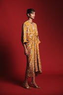 Wild Lilies Silk Women's Gathered Kaftan Dress