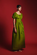 Fern Silk Women's Puff Sleeve Maxi Dress