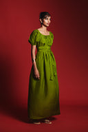 Fern Silk Women's Puff Sleeve Maxi Dress