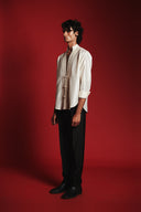 Pearl Silk Men's Shawl Collar Shirt