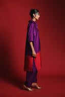 Jamun Silk Women's Collared Dolman Kurta