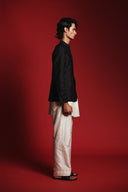 Pearl Silk Men's Straight Pleated Pants