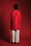 Scarlet Silk Men's Pleated Placket Kurta