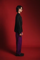 Charcoal Silk Men's Drape Shirt