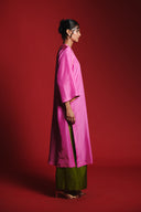 Gulabi Silk Embroidered Women's Kimono Kurta Set