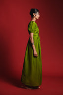 Fern Silk Women's Puff Sleeve Maxi Dress