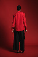 Charcoal Silk Women's Tie Waist Pants