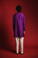 Jamun Silk Men's Pleated Placket Kurta