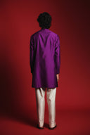Jamun Silk Men's Pleated Placket Kurta Set