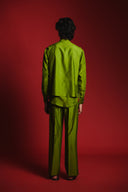 Fern Silk Men's Band Collar Shirt