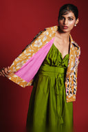 Wild Lilies Silk Women's Frayed Bolero Jacket