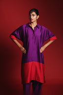Jamun Silk Women's Collared Dolman Kurta