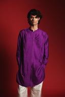 Jamun Silk Men's Pleated Placket Kurta