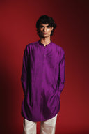 Jamun Silk Men's Pleated Placket Kurta Set