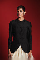 Charcoal Silk Women's Mandarin Jacket