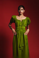 Fern Silk Women's Puff Sleeve Maxi Dress