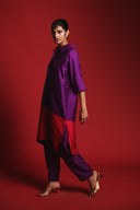 Jamun Silk Women's Collared Dolman Kurta