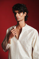 Pearl Silk Men's Open Neck Kurta