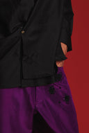 Charcoal Silk Men's Drape Shirt