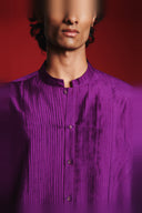 Jamun Silk Men's Pleated Placket Kurta