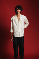 Pearl Silk Men's Shawl Collar Shirt