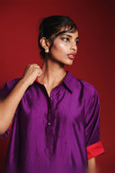 Jamun Silk Women's Collared Dolman Kurta
