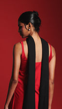 Scarlet Silk Embroidered Women's Slip Kurta