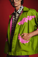 Fern Silk Embroidered Men's Applique Jacket