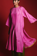 Gulabi Silk Embroidered Women's Kimono Kurta Set