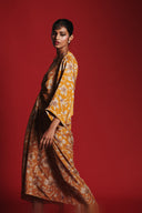 Wild Lilies Silk Women's Gathered Kaftan Dress