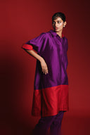 Jamun Silk Women's Collared Dolman Kurta