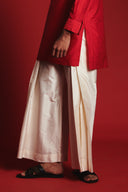 Scarlet Silk Men's Pleated Placket Kurta